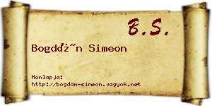 Bogdán Simeon névjegykártya
