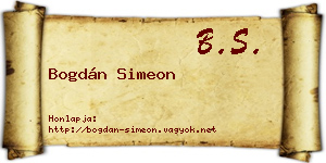 Bogdán Simeon névjegykártya